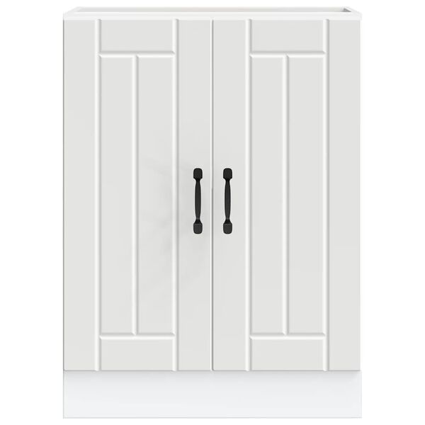 vidaXL Mobile Base Lavello Lucca Bianco in Legno Multistrato