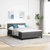 vidaXL Letto a molle con materasso Grigio scuro 140 x 200 cm Tessuto