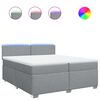 vidaXL Giroletto a Molle con Materasso Grigio Chiaro 200x200cm Tessuto