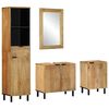 vidaXL Set Mobili da Bagno 4 pz Marrone in Legno Massello di Mango