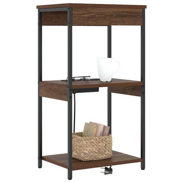 vidaXL Armadio da Notte con lo scaffale Rovere Marrone 41 x 31 x 76 cm