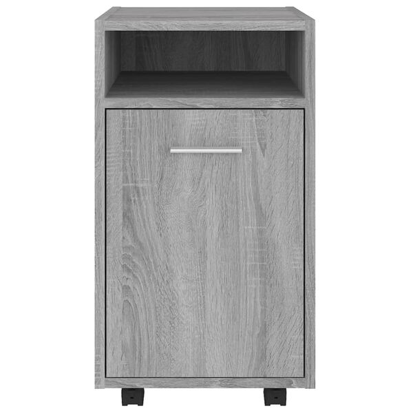 vidaXL Mobiletto con Ruote Grigio Sonoma 33x38x60 cm Legno Multistrato