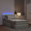 vidaXL Letto con contenitore e LED Grigio chiaro 90 x 200 cm Velluto