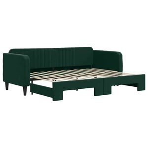 vidaXL Divano Letto con Letto Estraibile Verde Scuro 80x200cm Velluto