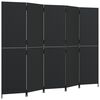 vidaXL Divisorio per Ambienti a 5 Pannelli Nero in Polyrattan