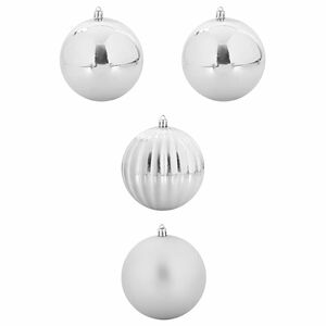 vidaXL Set di Palle di Natale 4 pcs Argento Plastica