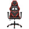 vidaXL Sedia da Gaming Massaggiante Rosso e Nero in Similpelle