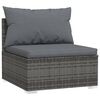 vidaXL Set Divani da Giardino 8 pz con Cuscini in Polyrattan Grigio