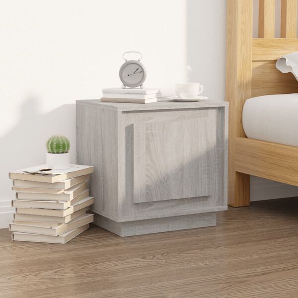 vidaXL Comodino Grigio Sonoma 44x35x45 cm in Legno Multistrato