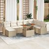 vidaXL Set Divano da Giardino 9 pcs Beige Poly Rattan