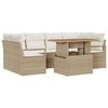 vidaXL Set Divano da Giardino 7 pz Beige Poly Rattan