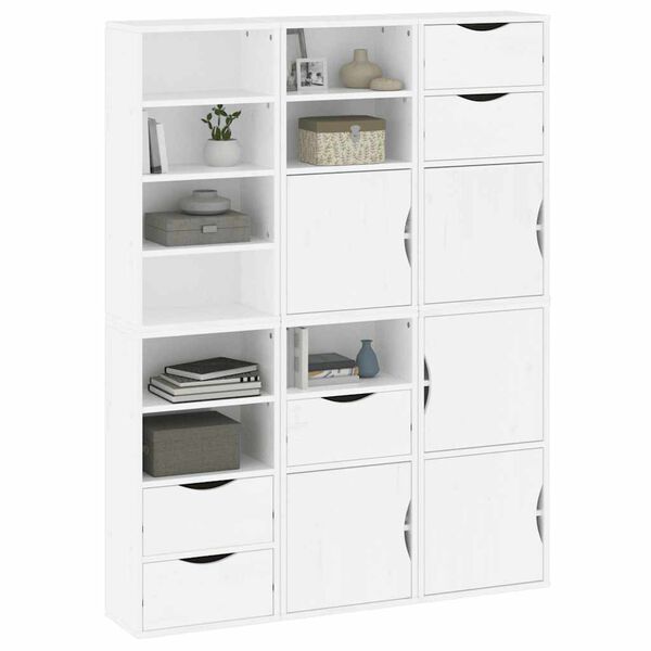vidaXL Armadietti Laterali 6 pz ODDA Bianco 40x24x79 cm Legno di Pino
