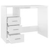 vidaXL Scrivania Cassetti Bianco Lucido 102x50x76 cm Legno Multistrato
