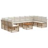 vidaXL Set di divani da esterno 11 pcs Naturale e Bianco Crema