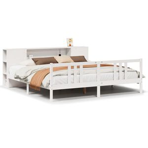 vidaXL Letto Libreria senza Materasso Bianco 200x200 cm Legno di Pino