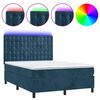 vidaXL Letto a Molle con Materasso e LED Blu Scuro 140x190 cm