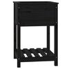 vidaXL Fioriera con Mensola Nera 54x54x81 cm in Legno Massello di Pino