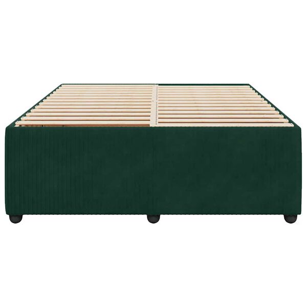 vidaXL Giroletto senza Materasso Verde Scuro 140x190 cm in Velluto