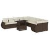 vidaXL Set Divani da Giardino 11 pz con Cuscini Polyrattan Marrone