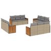 vidaXL Set Divani da Giardino 12 pz con Cuscini Beige in Polyrattan