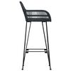 vidaXL Sedia da Bar 2 pcs Nero 55 x 52 x 92 cm Rattan e Ferro