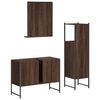 vidaXL Set Mobili da Bagno 3 pz Rovere Marrone in Legno Multistrato