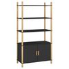 vidaXL Credenza Nera 80x40x153 in Legno Multistrato