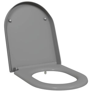 vidaXL Sedile del WC Grigio 49 x 36 x 4 cm Duroplast