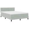 vidaXL Letto a molle con materasso Grigio chiaro 140 x 200 cm Velluto