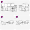vidaXL Set di divani da esterno 6 pcs Grigio Naturale e Chiaro