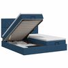 vidaXL Letto ottomano con materasso con testiera 2 pz Blu Tessuto