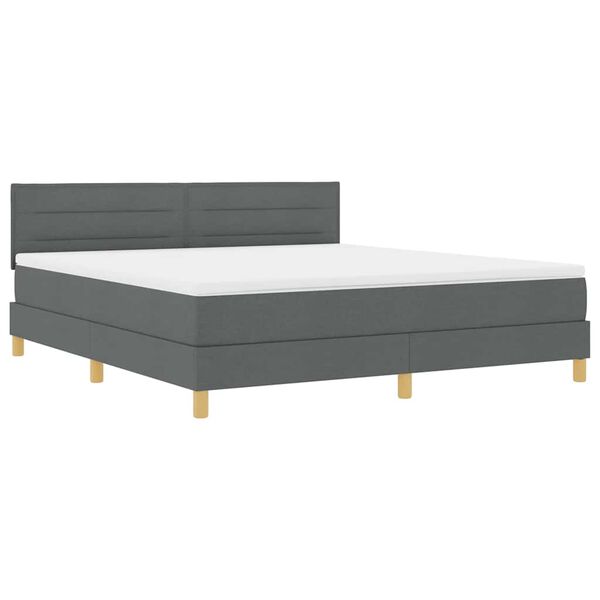 vidaXL Letto box spring con materasso Grigio scuro 180 x 200 cm