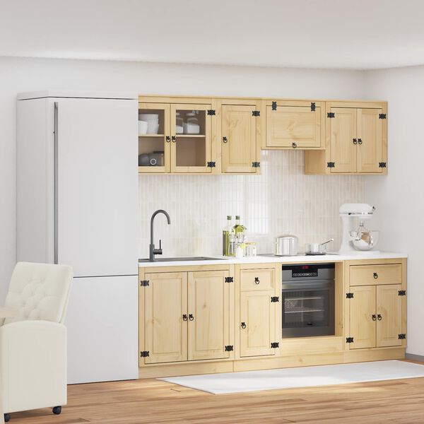 vidaXL Armadietto con cassetto SKI 8 pcs Marrone Miele Pino massello