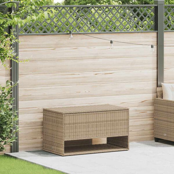 vidaXL Scatola per Cuscini da Esterno Beige 100x55x55,5 cm Polyrattan
