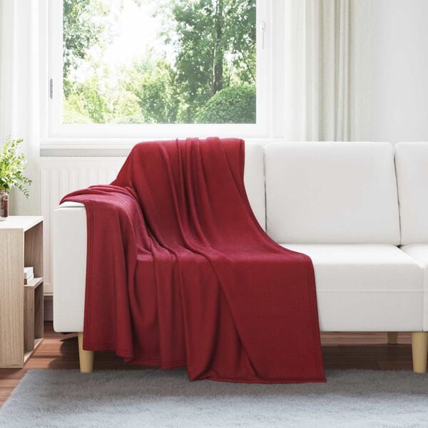 vidaXL Coperte da Pile 6 pcs Rosso Bordeaux 170 x 130 cm Panno