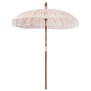 vidaXL Parasol in macramè Crema 190 x 190 x 260 cm