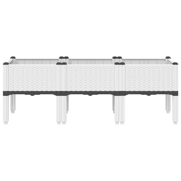 vidaXL Fioriera da Giardino con Gambe Bianco 120x40x42 cm in PP