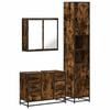 vidaXL Set Mobili da Bagno 3 pz Rovere Fumo in Legno Multistrato