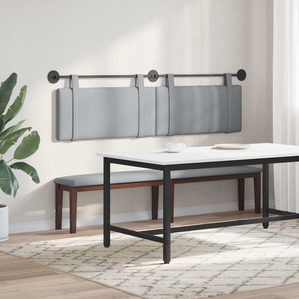 vidaXL Testata appesa Grigio chiaro 170 x 55 x 5 cm Tessuto