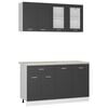 vidaXL Set Armadi Cucina 4 pz con Piano Lavoro Grigio in Multistrato
