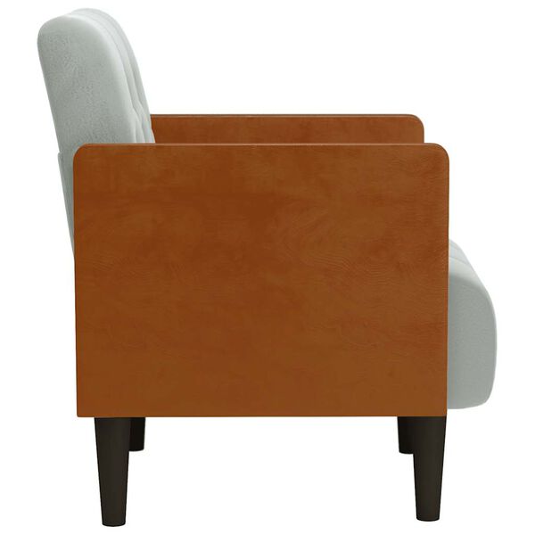 vidaXL Divano Sedia con Braccioli Grigio Chiaro 55 cm in Velluto