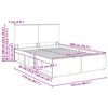 vidaXL Struttura del letto Rovere fum&eacute; 150 x 200 cm Pino massello