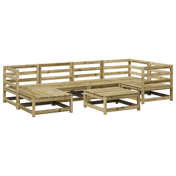 vidaXL Set Divani da Giardino 7 pz in Legno Impregnato di Pino