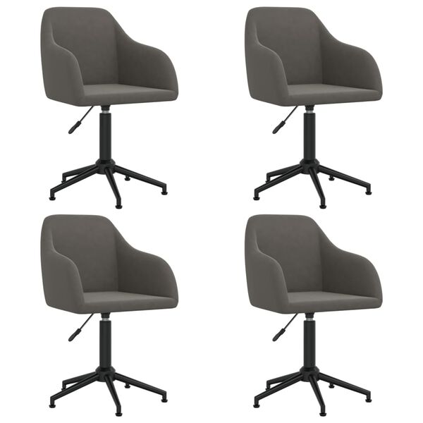 vidaXL Sedie da Pranzo Girevoli 4 pz Grigio Scuro in Velluto