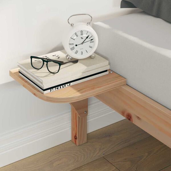 vidaXL Letto con Tavolini Laterali Naturale 160 x 220 cm Pino massello