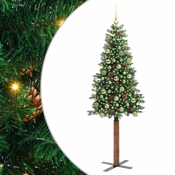 vidaXL Albero di Natale snodato con 300 LED con supporto Verde 180 cm
