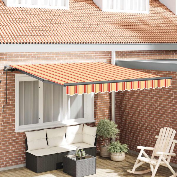 vidaXL Tenda Retrattile Giallo e Arancione 300 x 250 cm