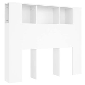vidaXL Mobiletto con testiera bianco 120x18,5x102,5 cm