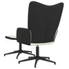 vidaXL Poltrona Relax con Poggiapiedi Bianco Crema in Velluto e PVC