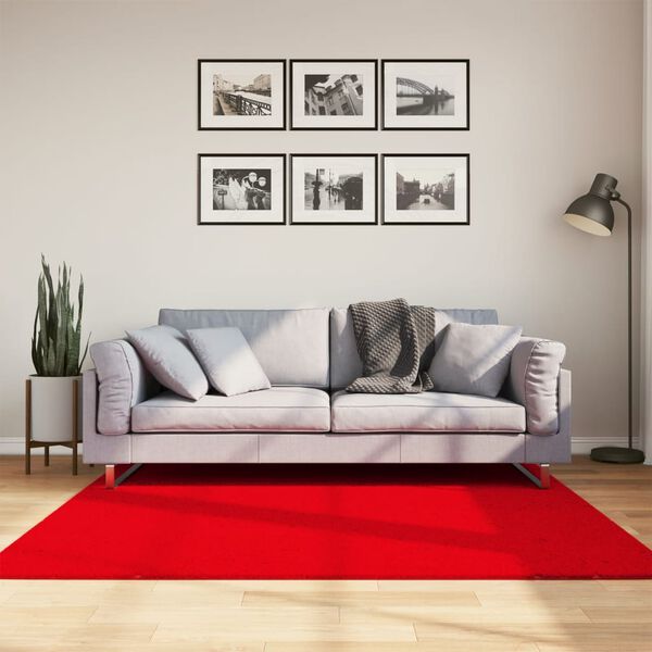 vidaXL Tappeto a Pelo Corto HUARTE Morbido e Lavabile Rosso 160x160cm